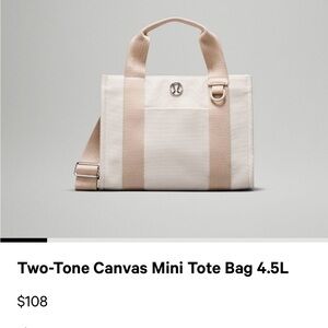 Lululemon Two tone canvas mini tote bag
